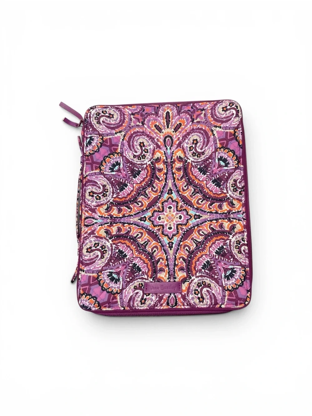Vera Bradley Quilted Paisley Folio Tablet Organizer in Purple and Orange